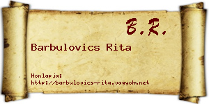Barbulovics Rita névjegykártya